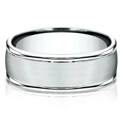 Wedding Band In 10K White Gold, 8Mm