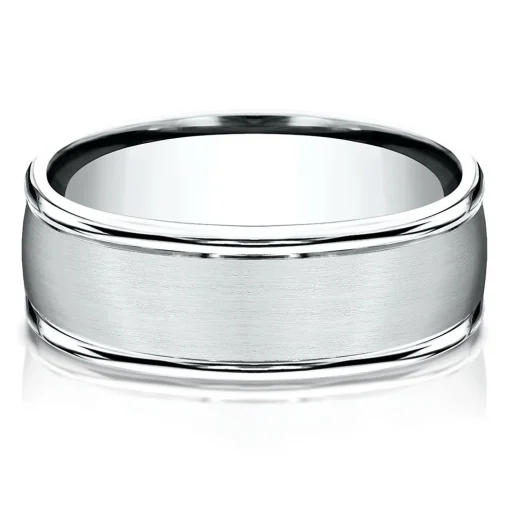 Wedding Band In 10K White Gold, 8Mm