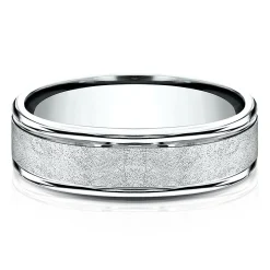 Wedding Band In 10K White Gold, 6Mm