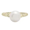 White Freshwater Pearl Ring In 10K Yellow Gold
