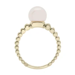 White Freshwater Pearl Ring In 10K Yellow Gold
