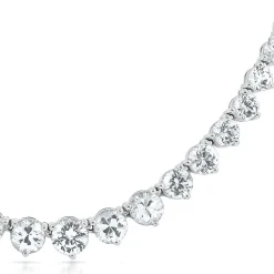 White Sapphire Necklace In Sterling Silver
