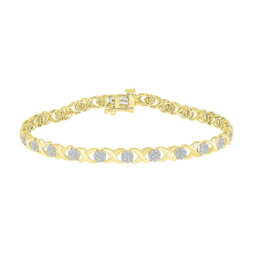 Xo Diamond Cluster Bracelet In 10K Yellow Gold (1 Ct. Tw.)