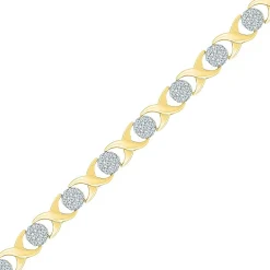 Xo Diamond Cluster Bracelet In 10K Yellow Gold (1 Ct. Tw.)