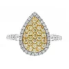 Yellow Diamond Pear-Shaped Ring In 14K White Gold (7/8 Ct. Tw.)