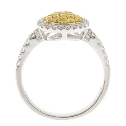 Yellow Diamond Pear-Shaped Ring In 14K White Gold (7/8 Ct. Tw.)
