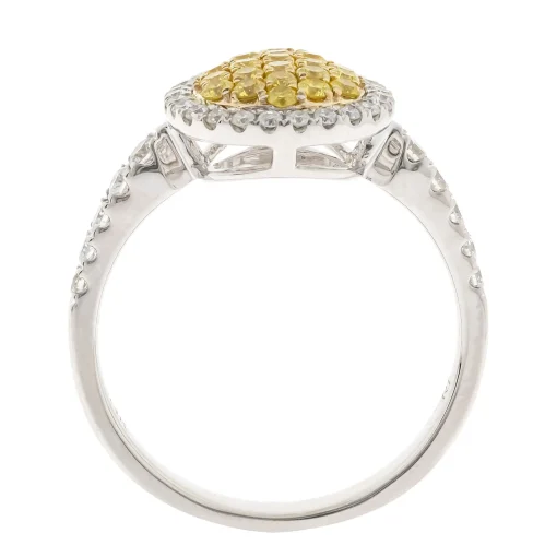 Yellow Diamond Pear-Shaped Ring In 14K White Gold (7/8 Ct. Tw.)